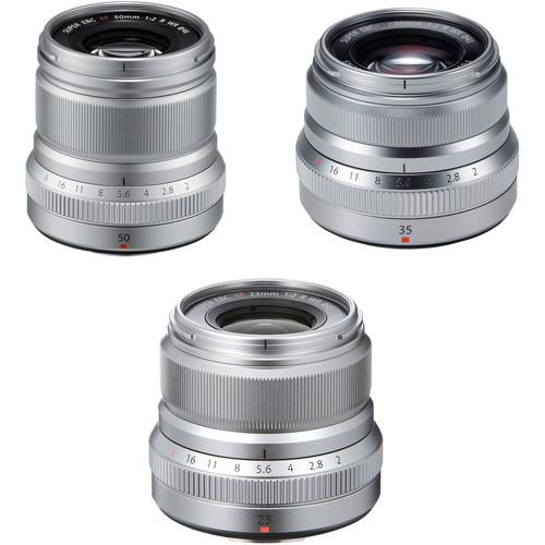 FUJIFILM XF 50mm, 35mm, and 23mm f 2 WR Lenses Kit