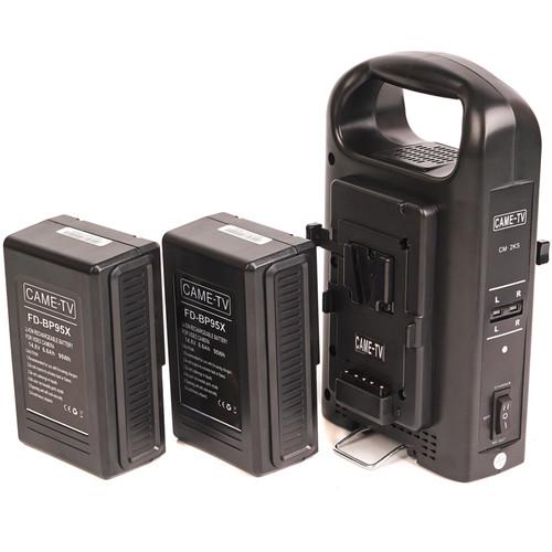 CAME-TV V-Mount Battery Charger with Two 95W Batteries