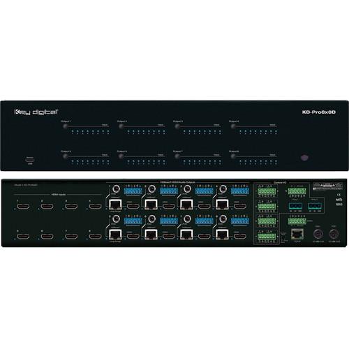 Key-Digital 8x8 4K HDBaseT HDMI Matrix Switcher with ARC De-Embedding