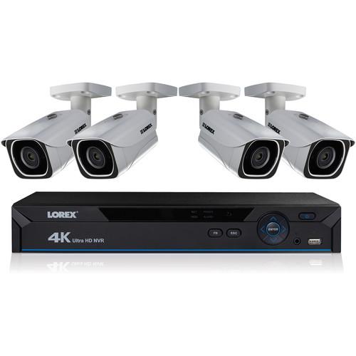 Lorex 8-Channel 4K UHD NVR with 2TB HDD and 4 4K Color Night Vision Network Bullet Cameras