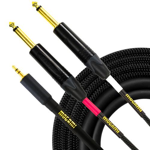 Mogami Stereo 3.5mm TRS Male to Dual Mono 1 4" TS Male Y-Cable