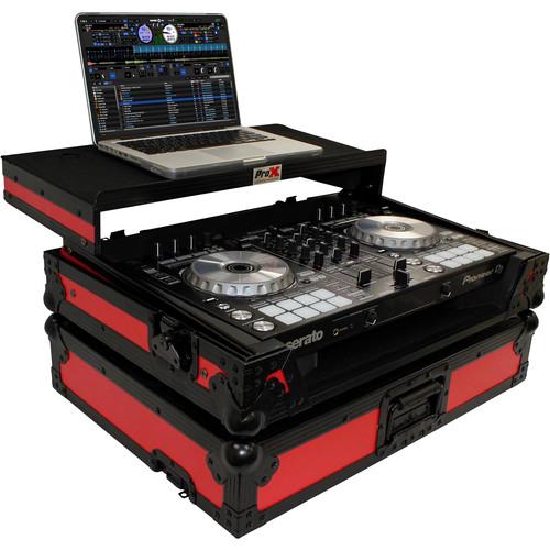 ProX Flight Case for Pioneer DDJ-SR2 Controller with Laptop Shelf and LED Kit