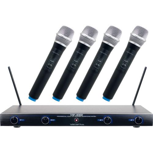 VocoPro VHF-4000-2 Professional Quad VHF Wireless Microphone System