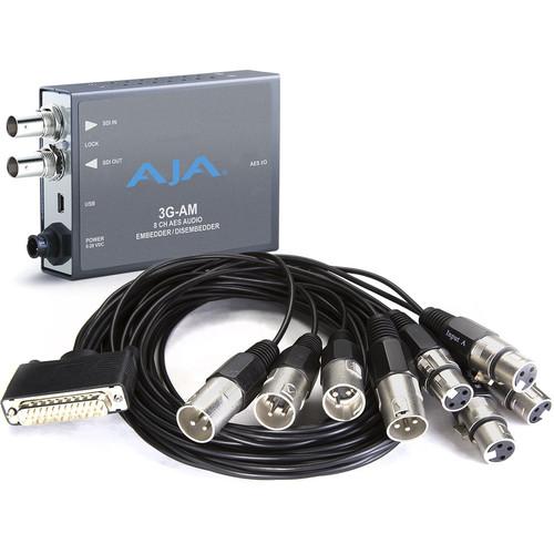 AJA 3G-AM 8-Channel AES Embedder Disembedder with XLR Breakout Cable