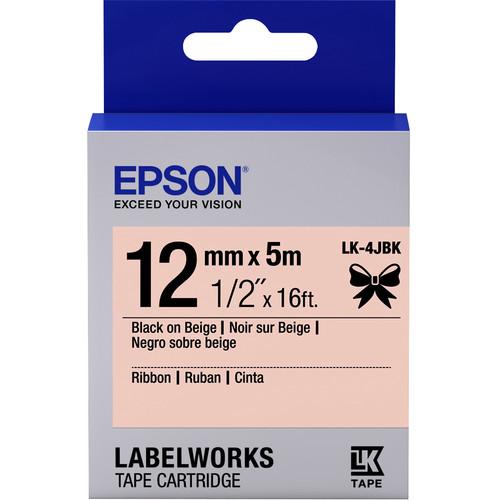 Epson LabelWorks Ribbon LK Tape Black on Beige Cartridge, Epson, LabelWorks, Ribbon, LK, Tape, Black, on, Beige, Cartridge