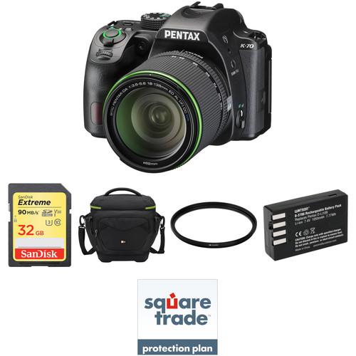 Pentax K-70 DSLR Camera with 18-135mm Lens Deluxe Kit