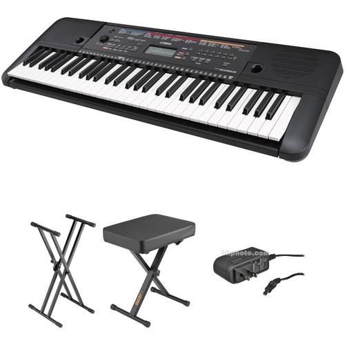Yamaha PSR-E263 Keyboard Kit with Stand, Bench, and Power Adapter