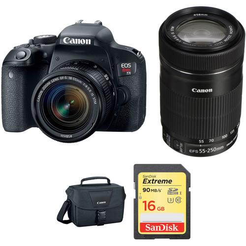Canon EOS Rebel T7i DSLR Camera with 18-55mm and 55-250mm Lenses Kit