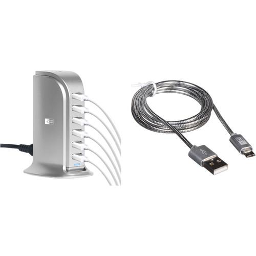 Case Logic 7.1A Five-Port USB Charging Station with Spiral Lightning Cable Kit