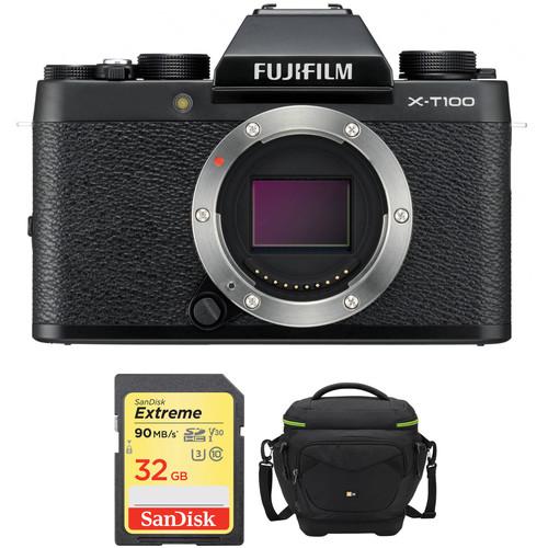 FUJIFILM X-T100 Mirrorless Digital Camera Body with Accessories Kit