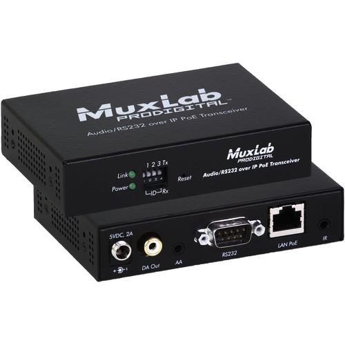 MuxLab Audio over IP Extender Kit with 2-Ch 50W Amp & Mic Input