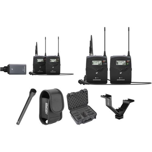 Sennheiser EW 100 G4 2-Person Camera-Mount Wireless Combo Microphone System Kit