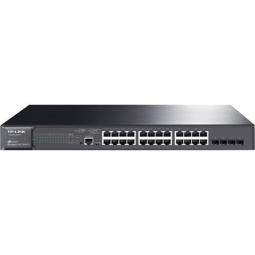 TP-Link T2600G-28MPS JetStream 24-Port Gigabit L2 Managed Switch with 4 SFP Slots