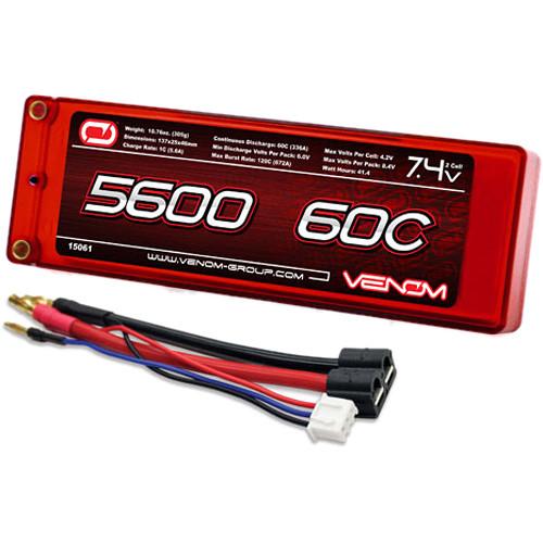 Venom Group Venom 60C 2S 5600mAh 7.4V Hard Case Lipo Battery Roar Approved With Uni Plug