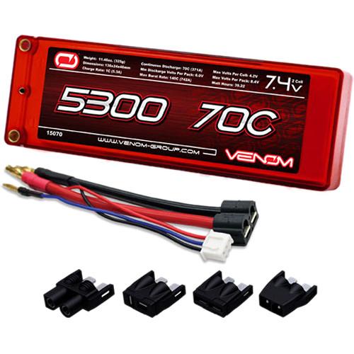 Venom Group Venom 70C 2S 5300mAh 7.4V Hard Case Lipo Battery Roar Approved Rc Race Pack