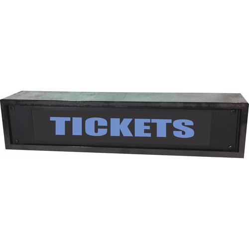 American Recorder TICKETS Rackmount Indicator Sign with LEDs and Black Enclosure