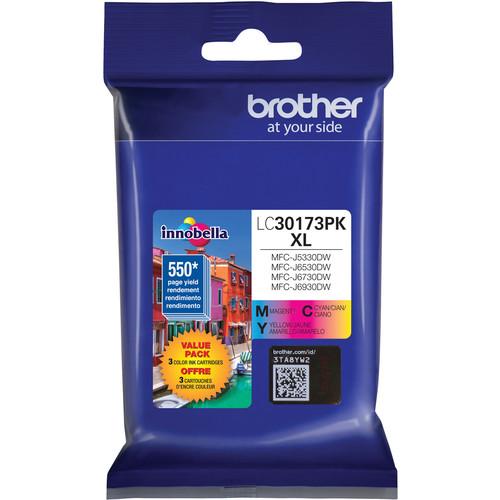 Brother LC30173PK High Yield XL Three Color Ink Cartridge Set, Brother, LC30173PK, High, Yield, XL, Three, Color, Ink, Cartridge, Set