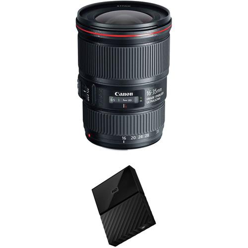 Canon EF 16-35mm f 4L IS USM Lens with External Hard Drive Kit