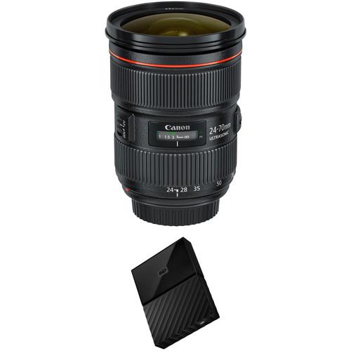 Canon EF 24-70mm f 2.8L II USM Lens with External Hard Drive Kit