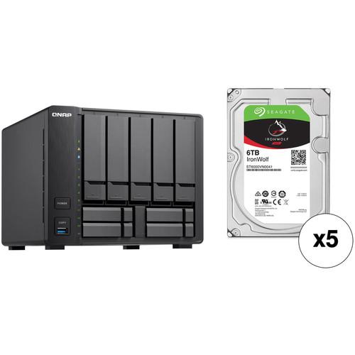 QNAP TVS-951X 30TB 9-Bay NAS Enclosure Kit with Seagate NAS Drives