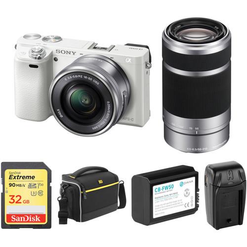 Sony Alpha a6000 Mirrorless Digital Camera with 16-50mm and 55-210mm Lenses and Free Accessory Kit