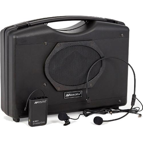 AmpliVox Sound Systems SW222A Portable Bluetooth and Wireless Enabled PA System with Headset and Lapel Microphones
