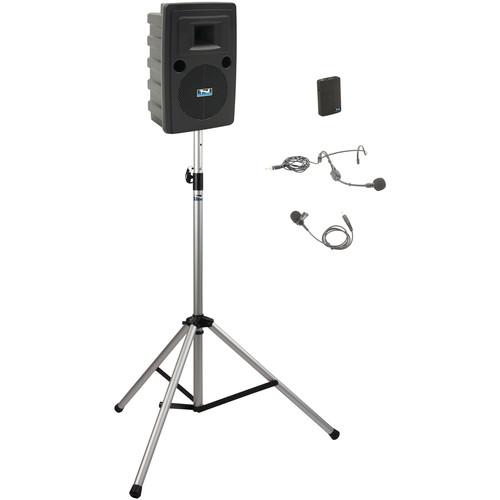 Anchor Audio LIB-BP1-B Liberty Basic Package 1 - Portable Bluetooth PA System with AIR Transmitter, Bodypack Transmitter, and Speaker Stand