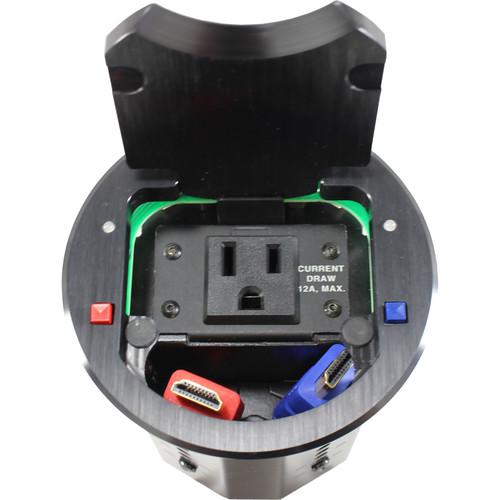 FSR T3 HuddleVu Table Box with 2 Switches, 2 LEDs, 2 HDMI Cables & AC110 Plug