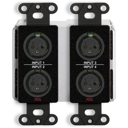 RDL DDB-BN40 4 x 2 Wall-Mounted Bi-Directional Mic Line Dante Interface