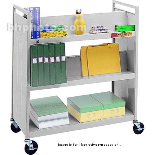 Bretford VF336-AL5 Double-Sided Book and Utility Truck with Four Slanted Shelves, One Flat Shelf and 5" Casters