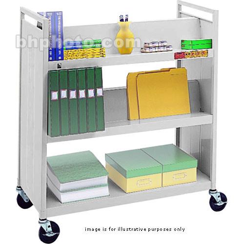 Bretford VF336-GM5 Book and Utility Truck with Four Slanted Shelves, One Flat Shelf, and 5" Casters