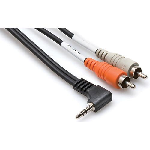 Hosa Technology Stereo Mini Angled Male to 2 RCA Male Y-Cable - 6
