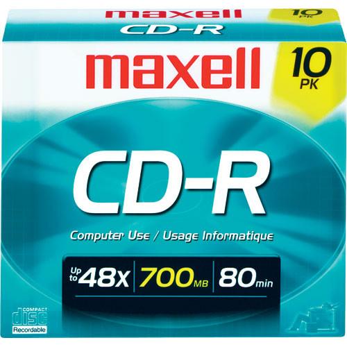 Maxell CD-R 700MB, 48x Recordable Disc with Slim Jewel Case