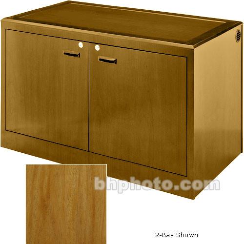 Sound-Craft Systems 3-Bay Equipment Storage Credenza - Veneer Natural Mahogany