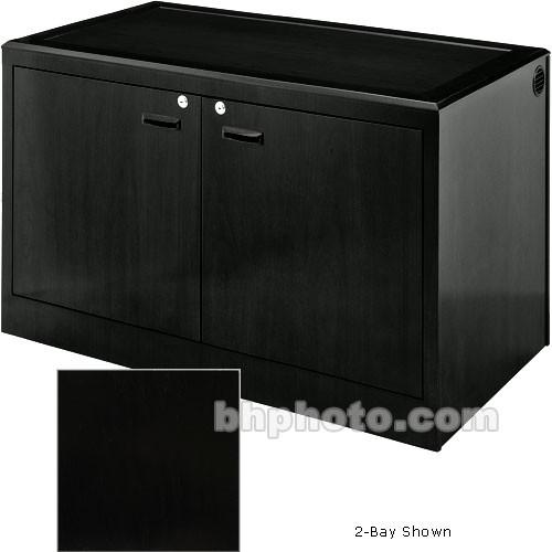 Sound-Craft Systems 4-Bay Equipment Storage Credenza - Veneer Black Oak