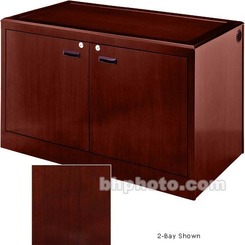 Sound-Craft Systems 4-Bay Equipment Storage Credenza - Veneer Dark Cherry