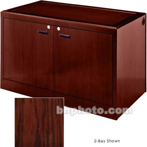 Sound-Craft Systems 4-Bay Equipment Storage Credenza - Veneer Dark Cherry Oak