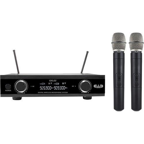 CAD GXLD2HH Digital Dual-Channel Wireless Microphone System with Two Handheld Transmitters
