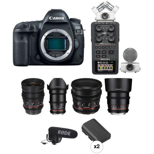 Canon EOS 5D Mark IV DSLR Camera with Rokinon Cine Lenses Bundle