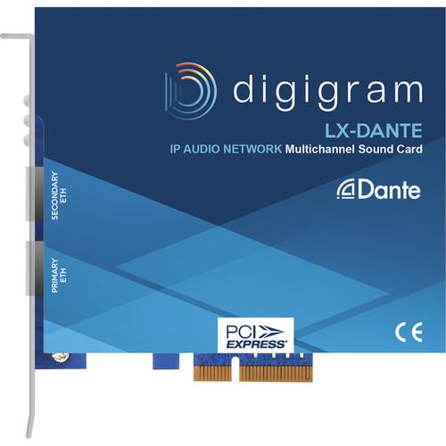 Digigram PCIE 4X 128 I O Channels-Dante NW 2Redundant Ethernet Ports AES67 ASIOALDSCore Audio