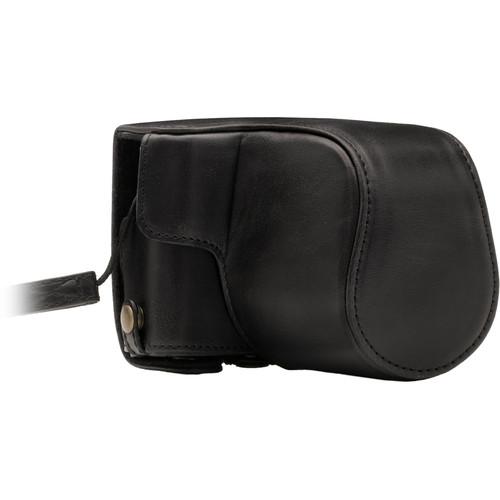 MegaGear Ever Ready PU Leather Case with Strap for Canon M100 with 15-45mm