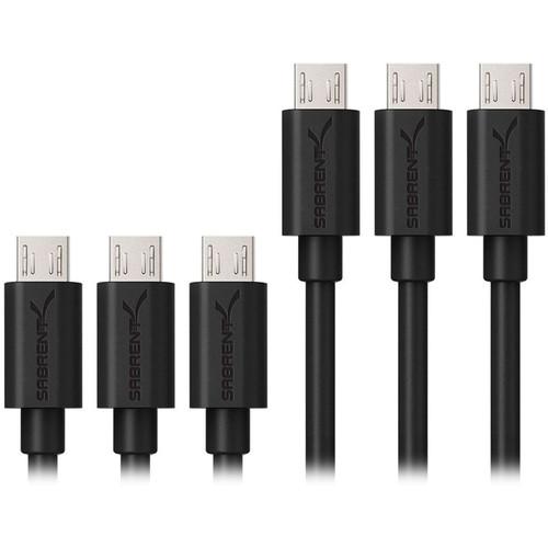 Sabrent USB 2.0 Type-A Male to Micro-USB Type-B Sync and Charge Cable 6-Pack
