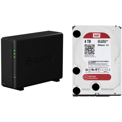 Synology DiskStation 4TB DS118 1-Bay NAS Enclosure Kit with WD NAS Drives