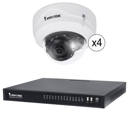 Vivotek 8-Channel 1080p NVR with 2TB HDD and 4 1080p Outdoor Network Dome Cameras