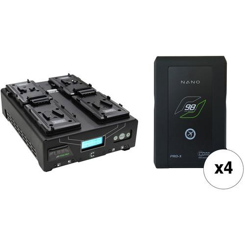 Core SWX Nano 4-Battery Kit with Fleet Micro Quad Charger