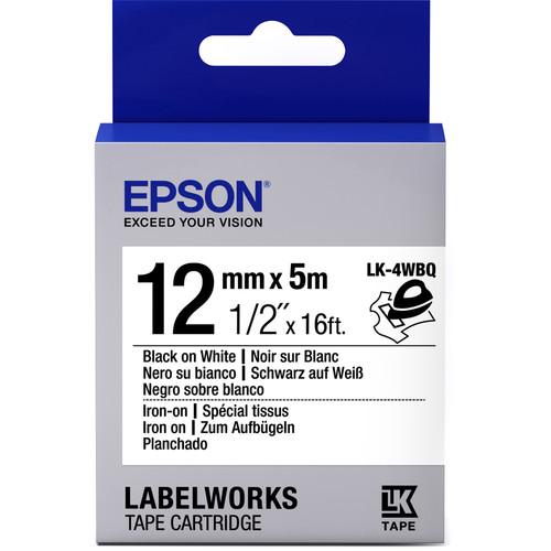 Epson LabelWorks Iron on Fabric LK Tape Black on White Cartridge, Epson, LabelWorks, Iron, on, Fabric, LK, Tape, Black, on, White, Cartridge