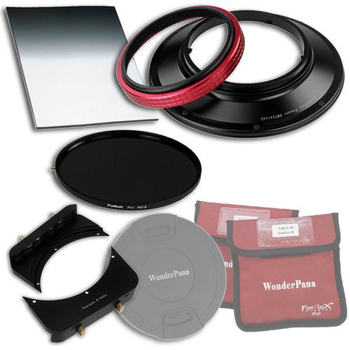 FotodioX WonderPana 145 Core Unit Kit for Olympus 7-14mm Lens with 6.6 x 8.5" Hard-Edge Graduated Neutral Density 0.6 and 145mm Circular Polarizer Filters