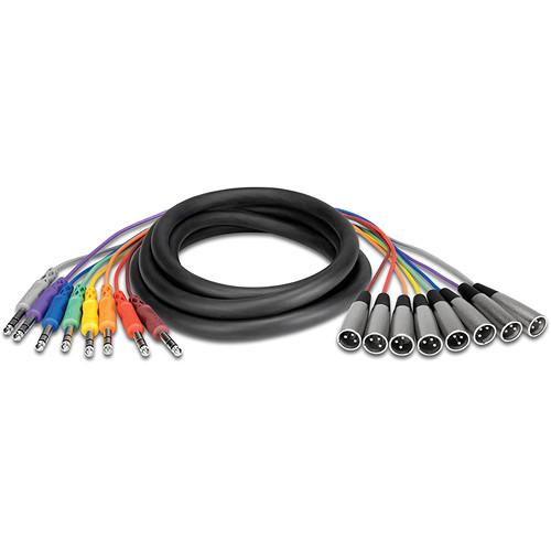 Hosa Technology STX805M 8-Channel Stereo Male 1 4" Phone to Male 3-Pin XLR Snake Cable - 16.4