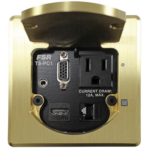 FSR T3-PC1D-1B 3.5" HDMI Square Table Box with Button and LED