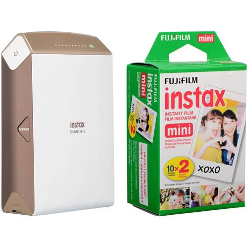 FUJIFILM INSTAX SHARE Smartphone Printer SP-2 with Instant Film Kit